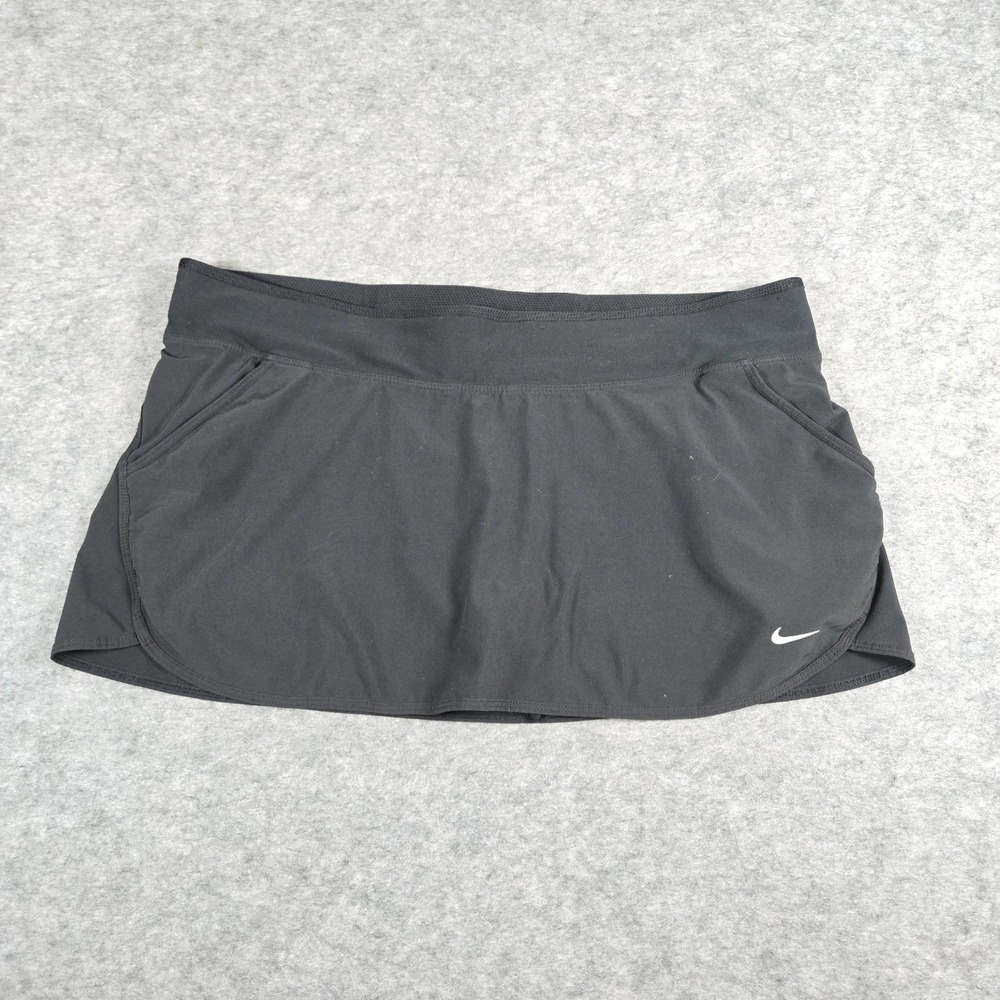 NIKE WOMENS BLACK SKORTS SKIRT ATHLETIC DRI-FIT RUNNING Size L